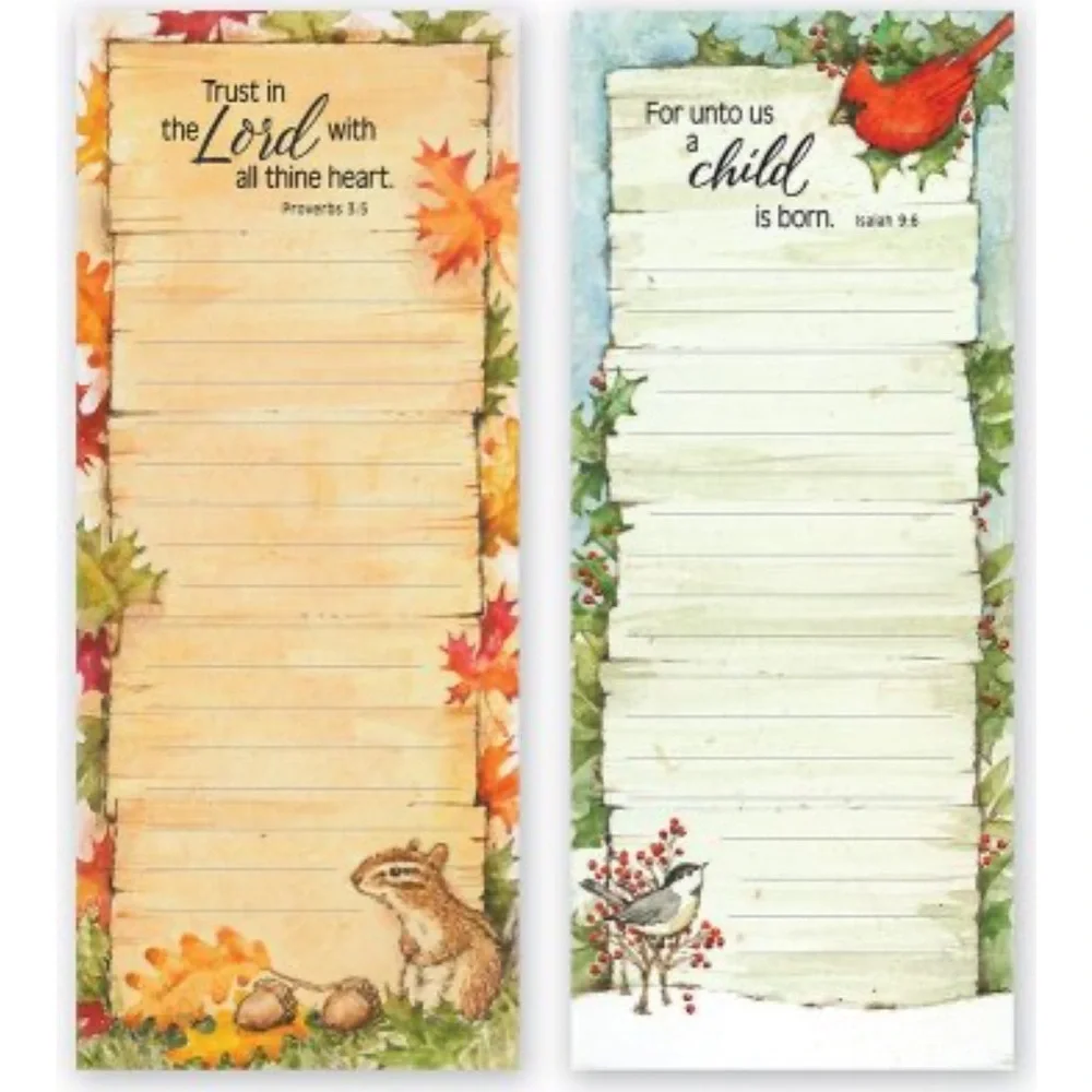 NWT 12 Seasonal Memo Pads Magnetic Back
